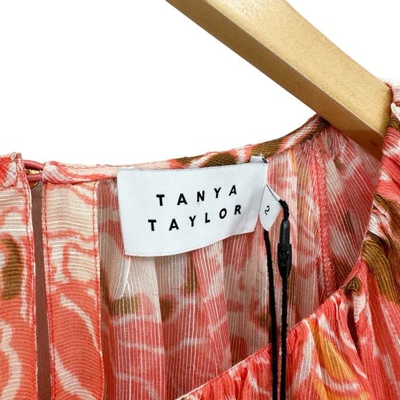 TANYA TAYLOR Dress York Lined Guava Multi - Picture 13 of 13